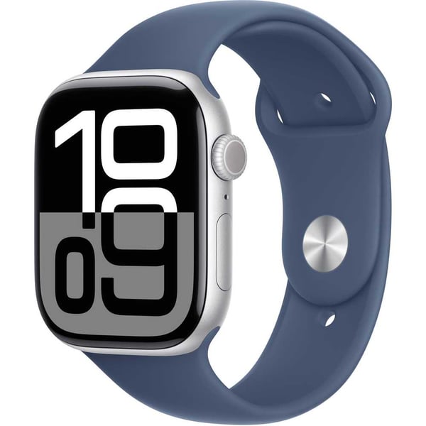 Apple Watch Series 10 GPS 42mm Silver Aluminum Case with Denim Sport Band - Image 2