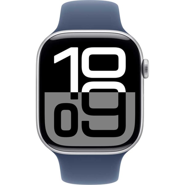 Apple Watch Series 10 GPS 42mm Silver Aluminum Case with Denim Sport Band
